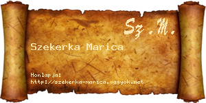 Szekerka Marica névjegykártya